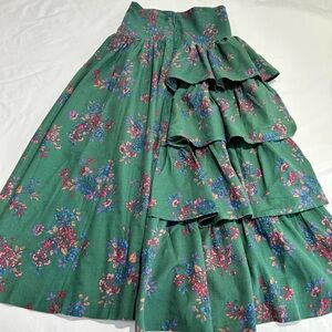 Laura Ashley Green Floral Maxi Skirt